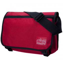 Red canvas messenger bag